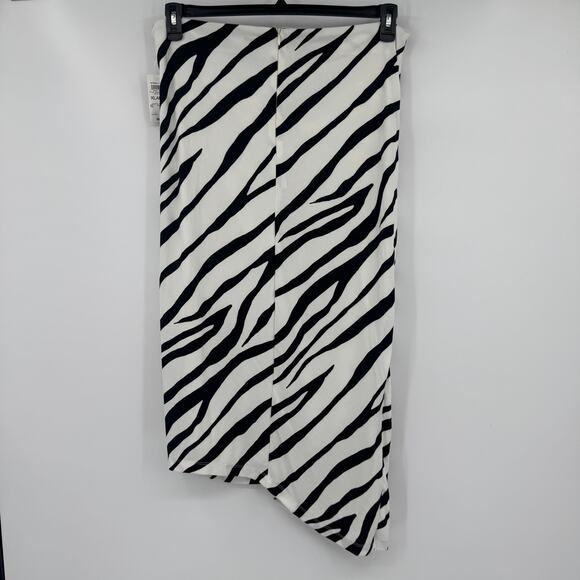 INC International Concepts Women Midi Twist Skirt Zebra Print Black White XL - Picture 8 of 12
